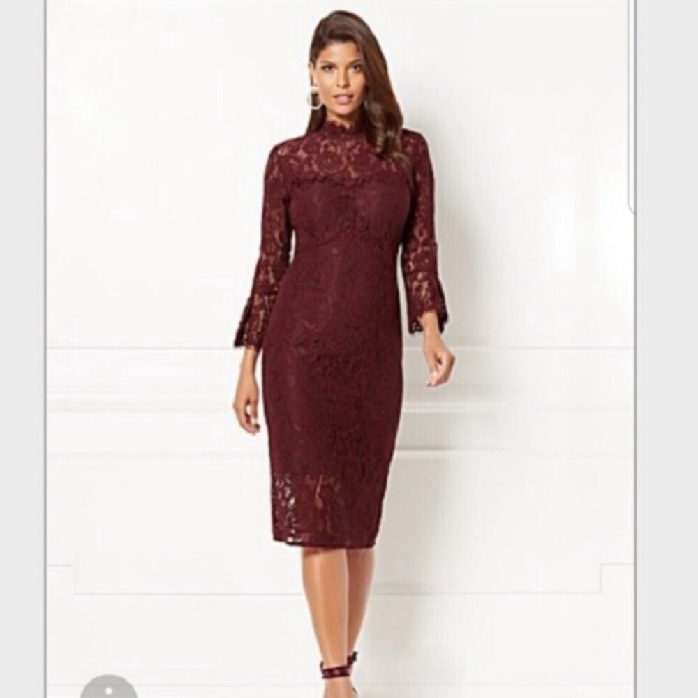 Red burgundy lace dress